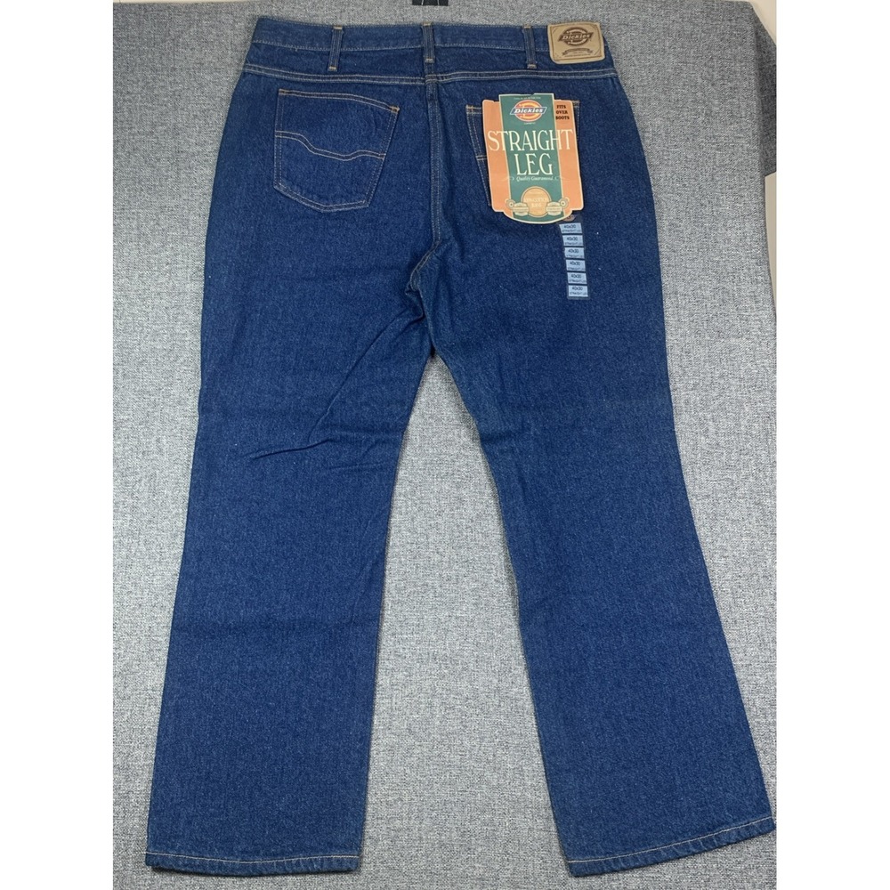 90s NWT Dickies Straight Leg Blue Dark Denim Rigid Jeans Bottoms 1997 VTG 40x30